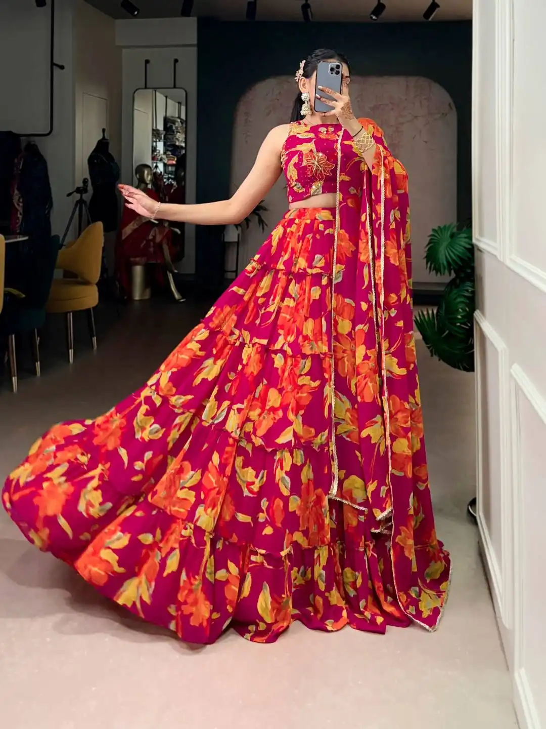 WMN 1145 Printed Lehenga Choli For Women Online Shopping