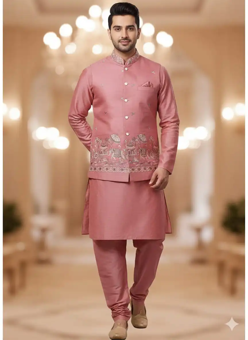 Shyam Vol 75 Wedding Kurta Pajama With Jacket For Men