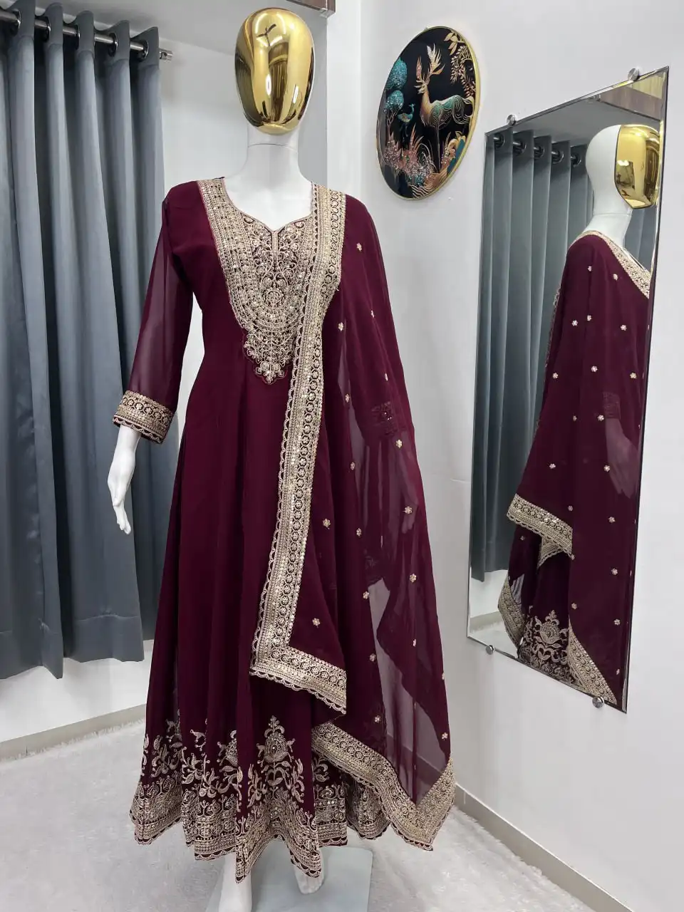 ASD 7099 Gown Dupatta Wholesale Market in Surat Online