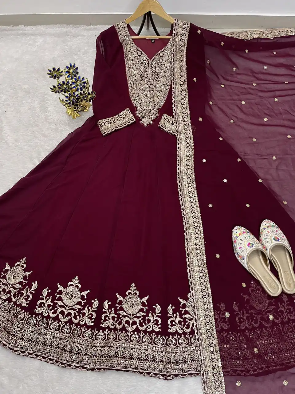 ASD 7099 Gown Dupatta Wholesale Market in Surat Online