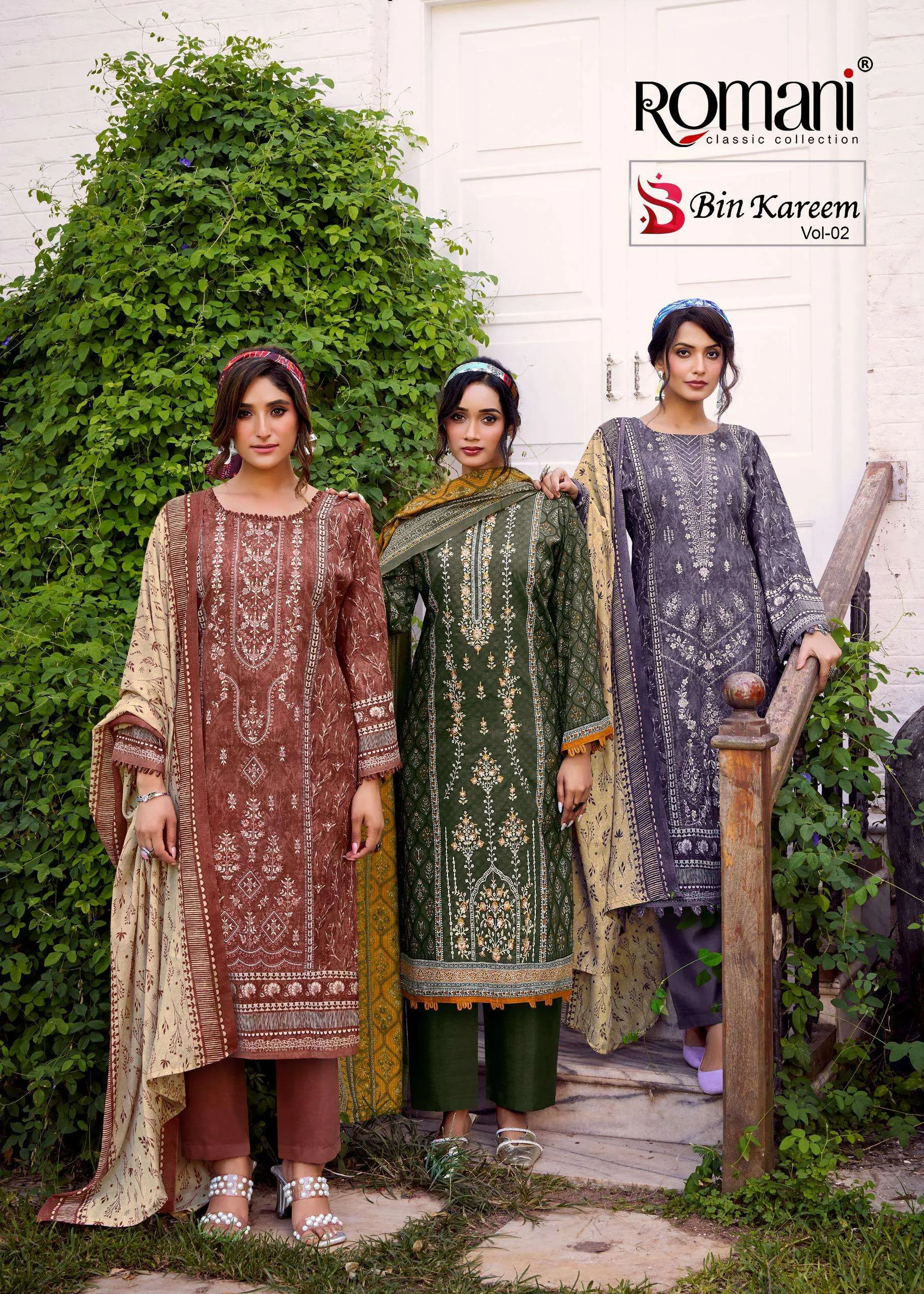 Romani Bin Kareem Vol 2 Unstitched Suits