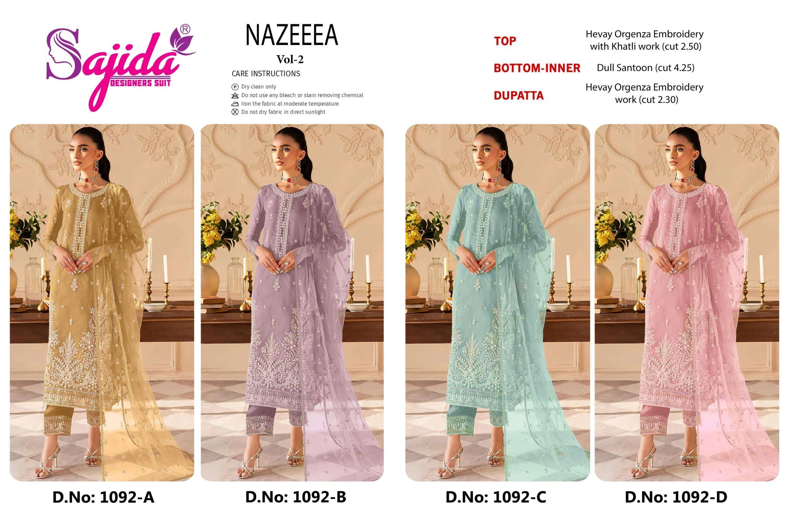 Sajida Designer Nazeeeza Vol Unstitched Suits
