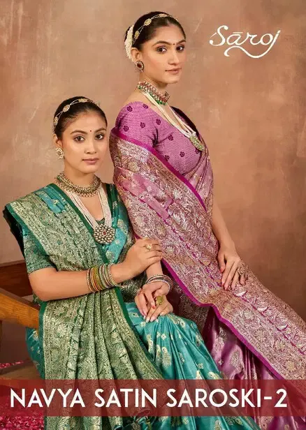 Saroj Navya Satin Saroski Vol 2 Festival Wear Silk Saree Collection Sarees