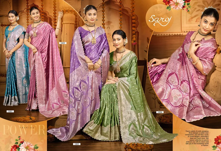 Saroj Padmavati Satin Saroski Vol 1 Silk Saree Collection Sarees