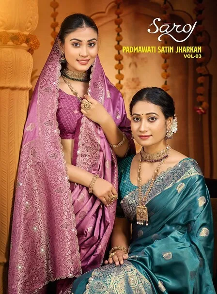 Saroj Padmavati Satin Saroski Vol 3 Silk Saree Collection Sarees