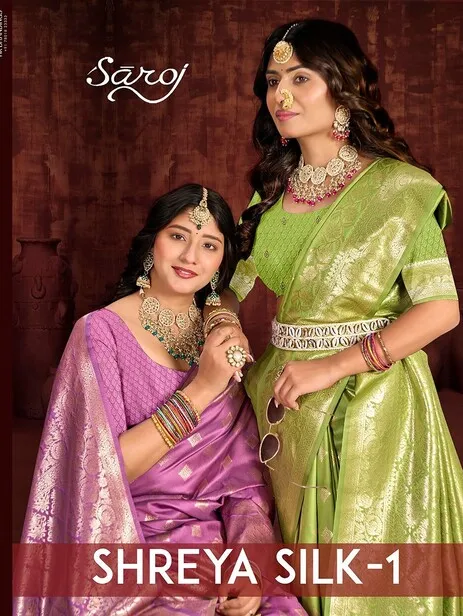 Saroj Shreya Silk Vol 1 Silk Wedding Wear Saree Collection Sarees
