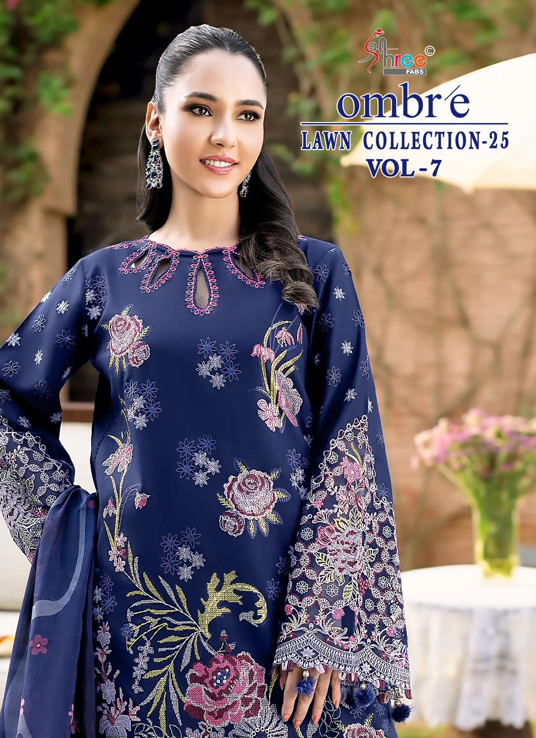 Shree Fab Ombre Lawn Collection 25 Vol 7 Pakistani Suits