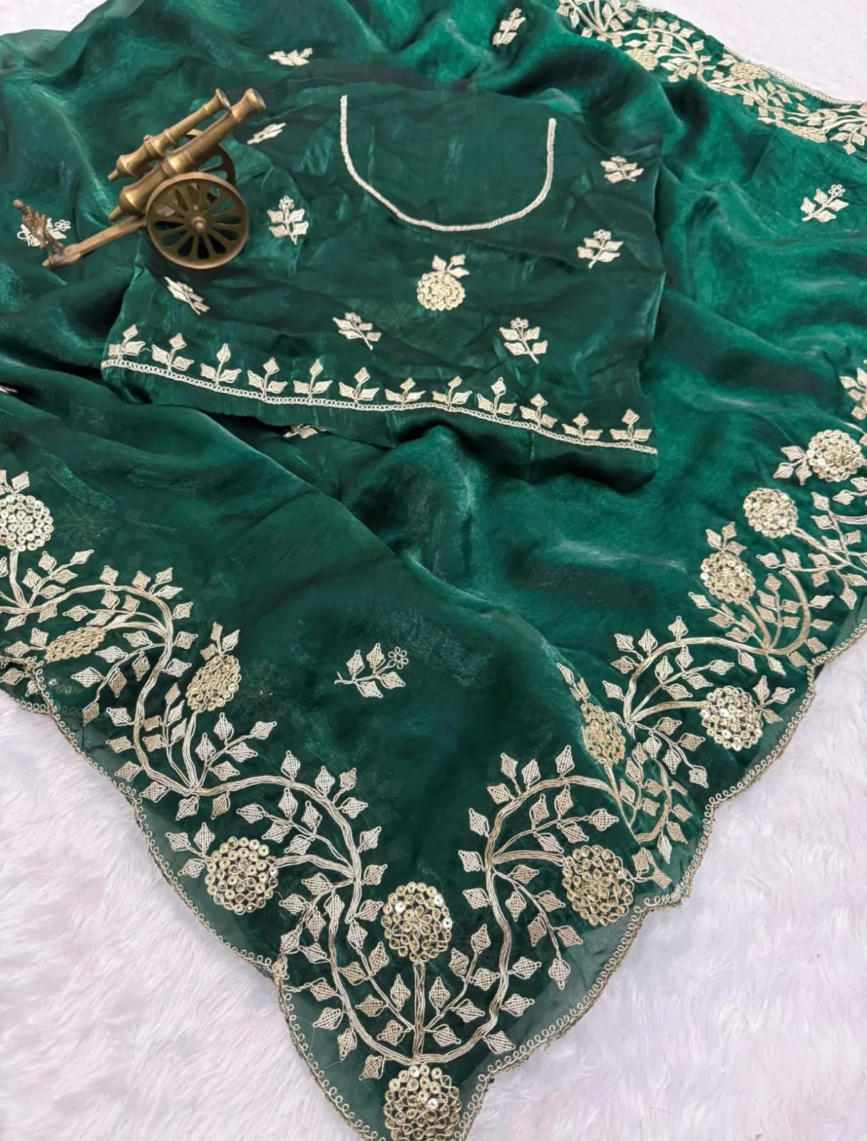 Vt 6083 T Fandy Satin Embroidery Worked Premium Saree Collection Sarees