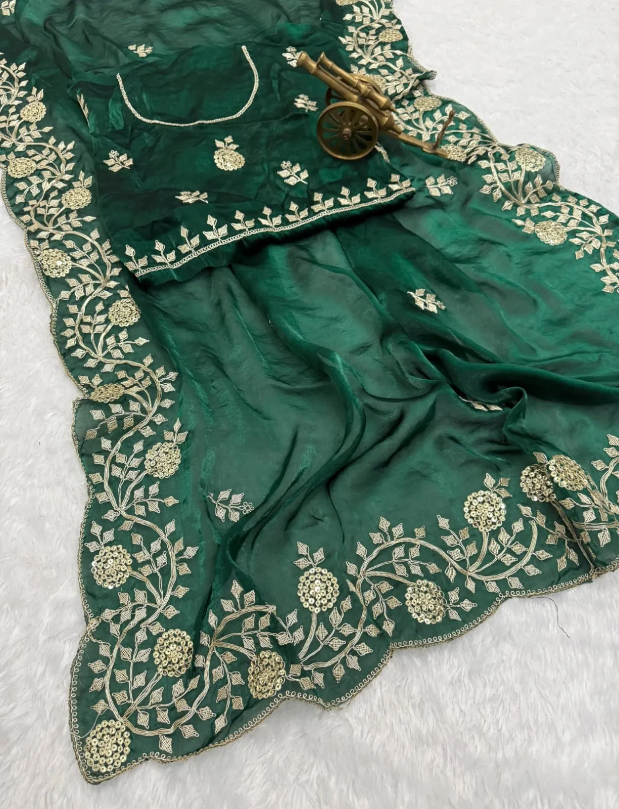 Vt 6083 T Fandy Satin Embroidery Worked Premium Saree Collection Sarees