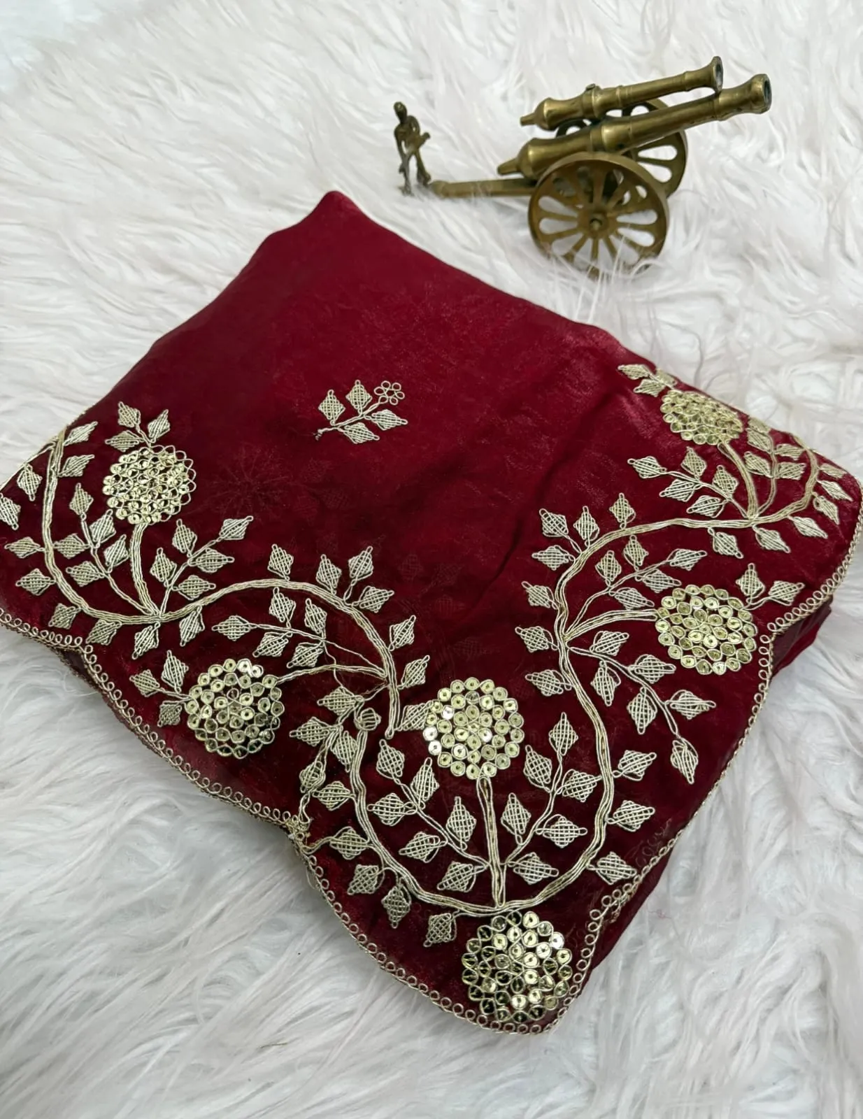 Vt 6083 T Fandy Satin Embroidery Worked Premium Saree Collection Sarees