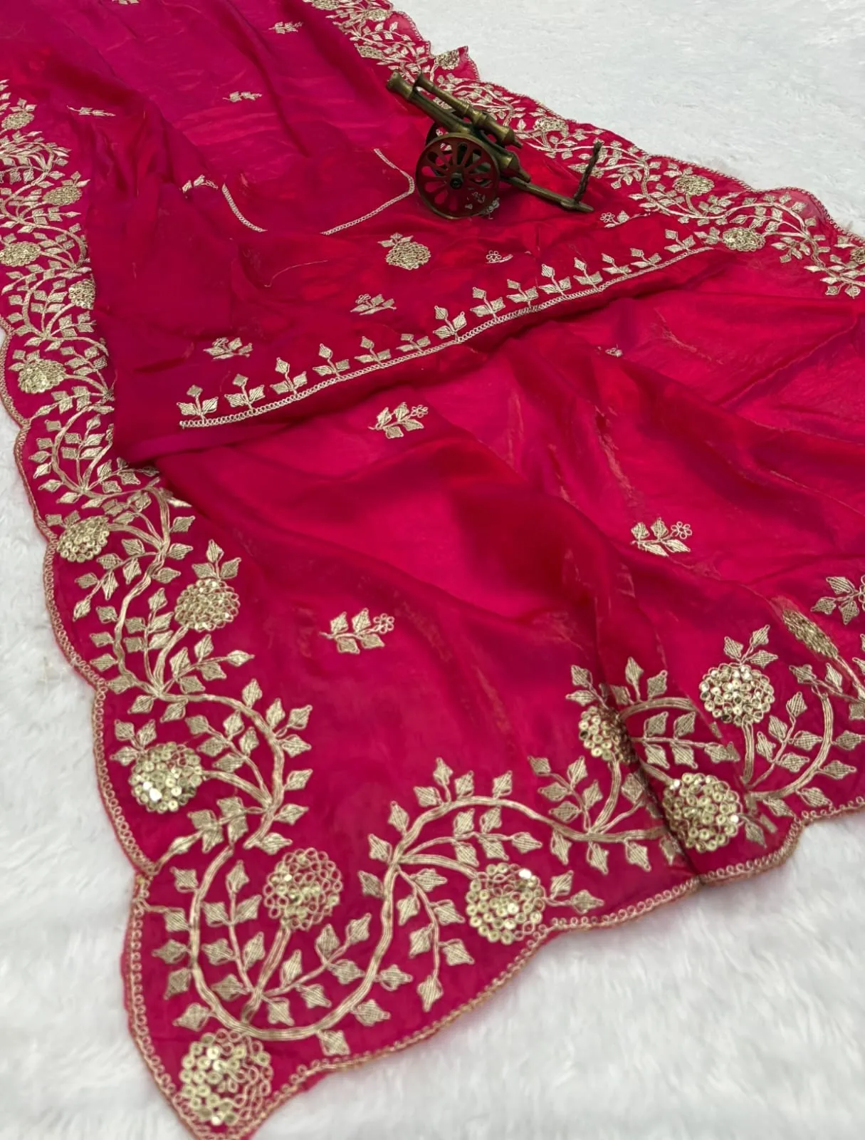 Vt 6083 T Fandy Satin Embroidery Worked Premium Saree Collection Sarees