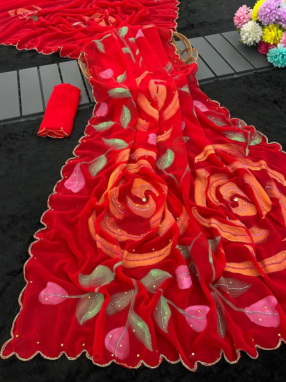 Vt 755 T Georgette Printed Festival Wear Saree Sarees