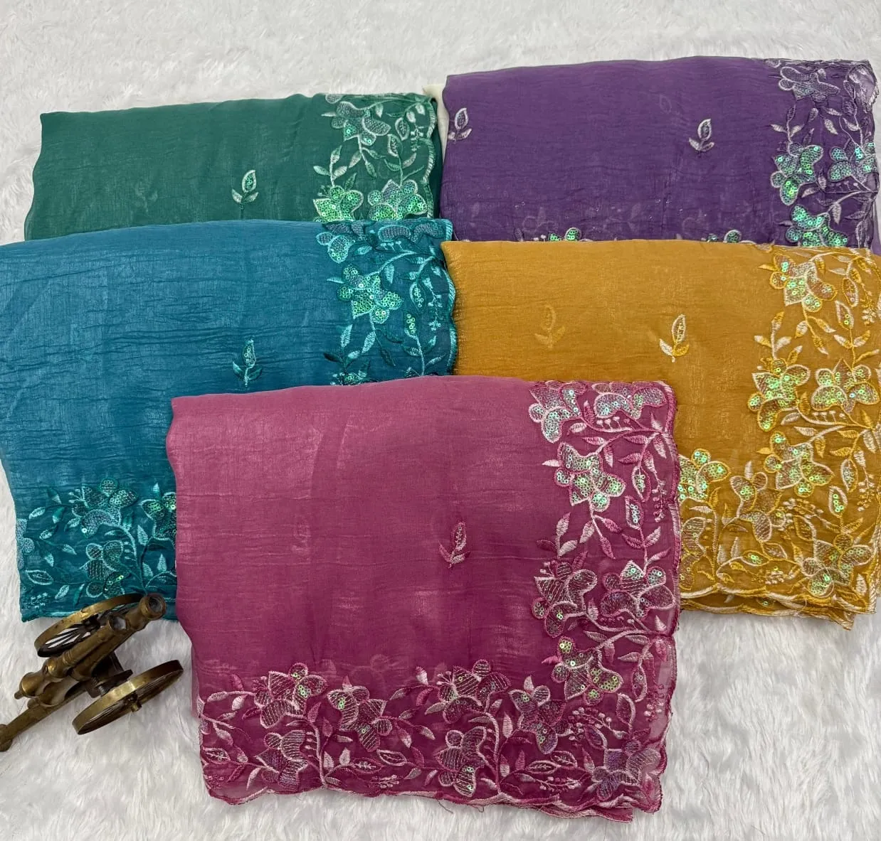 Vt 816 T Premium Crunchy Padding Embroidered Saree Collection Sarees