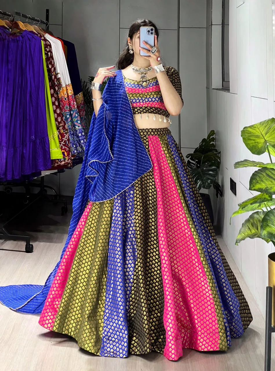 WMT 8069 Soft Silk Butti Weaving Wholesale Lehenga Choli