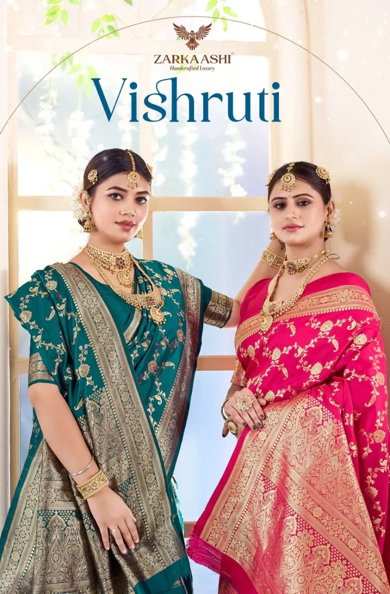 Zarkaashi Vishruti Katan Silk Festival Wear Saree Collection Sarees
