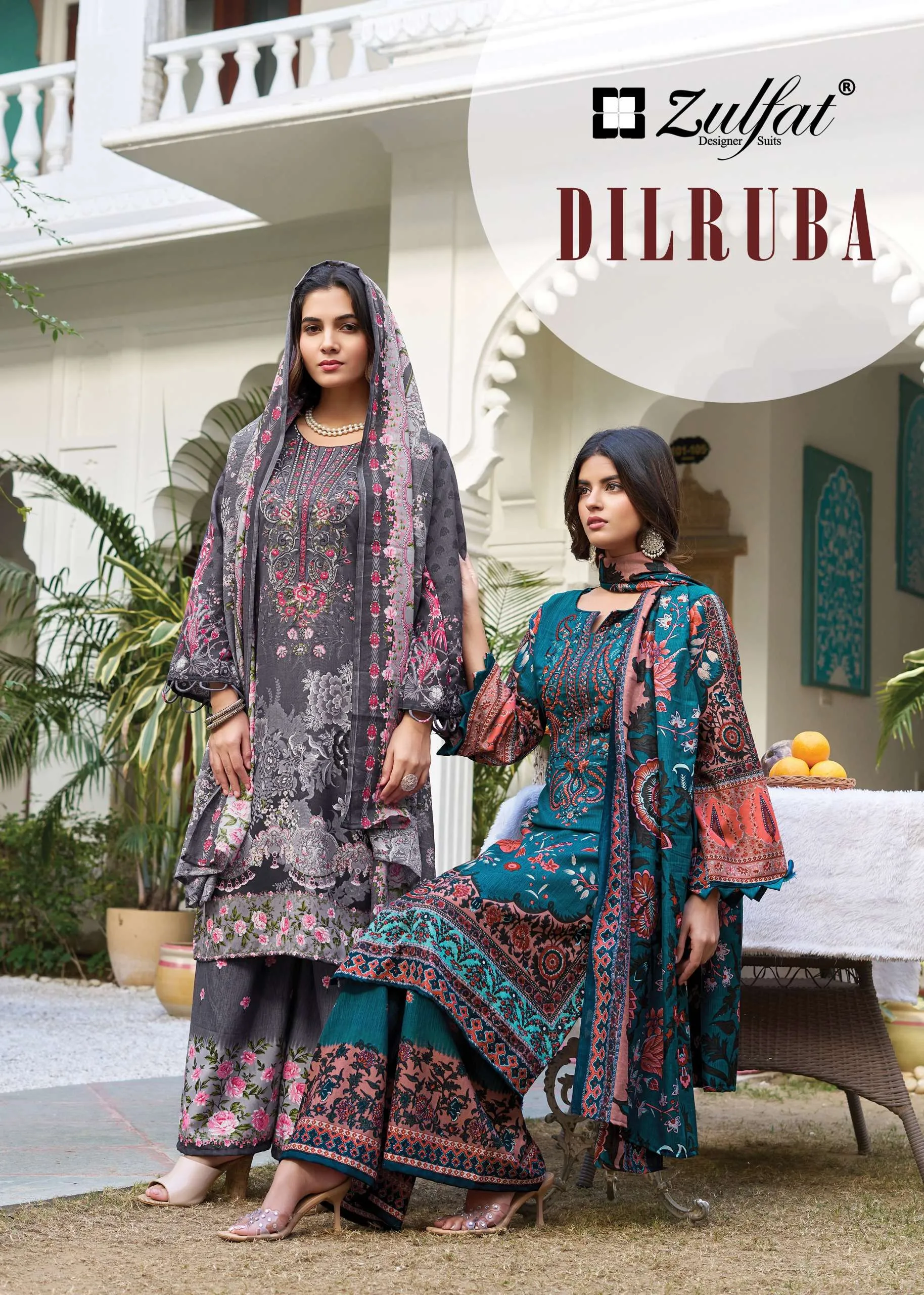 Zulfat Designer Suits Dilruba Semi Stitched Suits