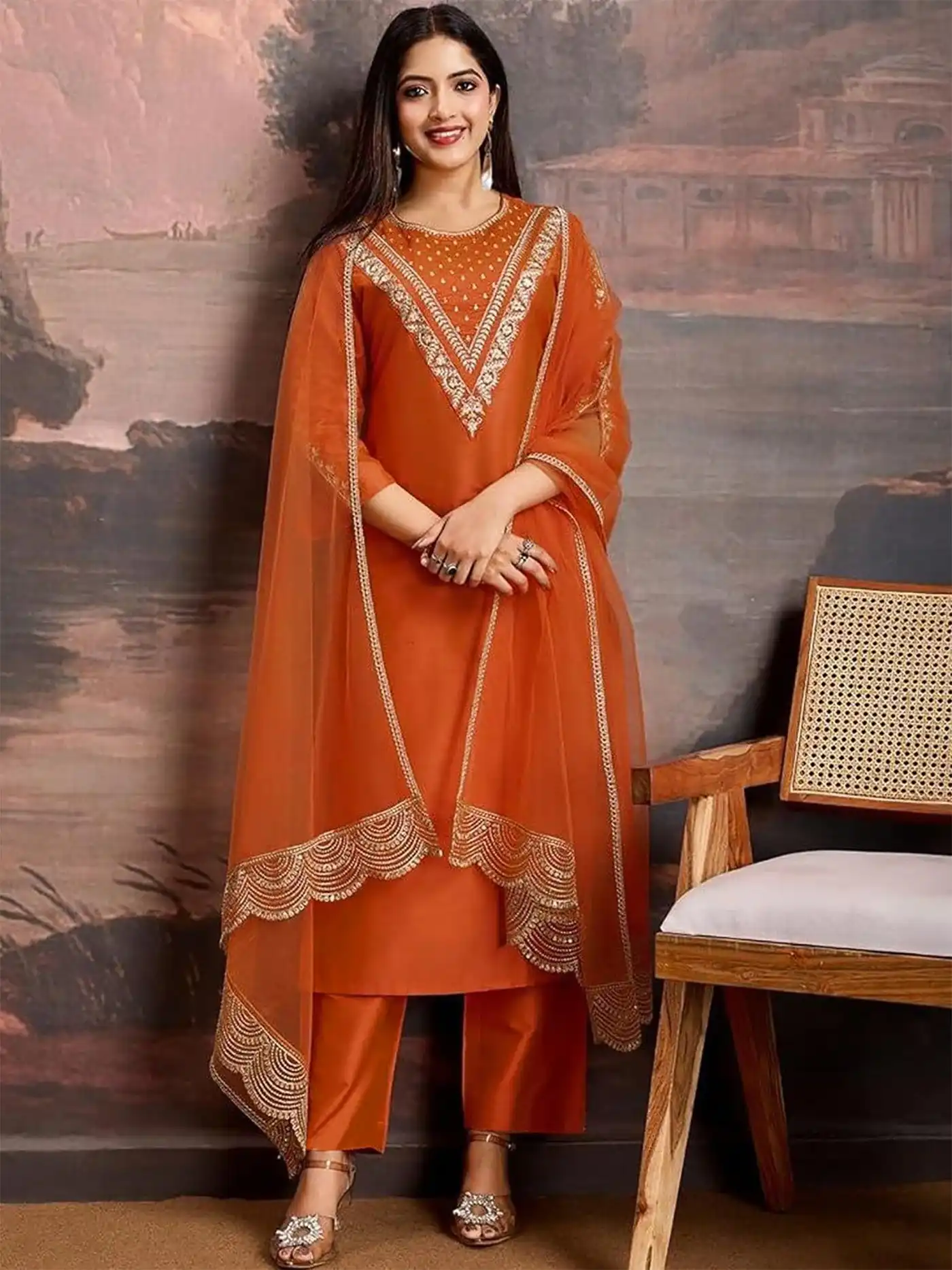 FFD Vol 113 Kurta Pant Dupatta Set For Women Wholesale
