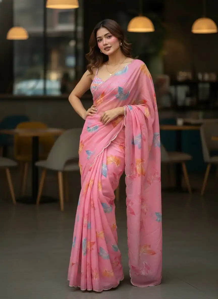 WMS Vol 149 Floral Print Sarees Wholesale Online