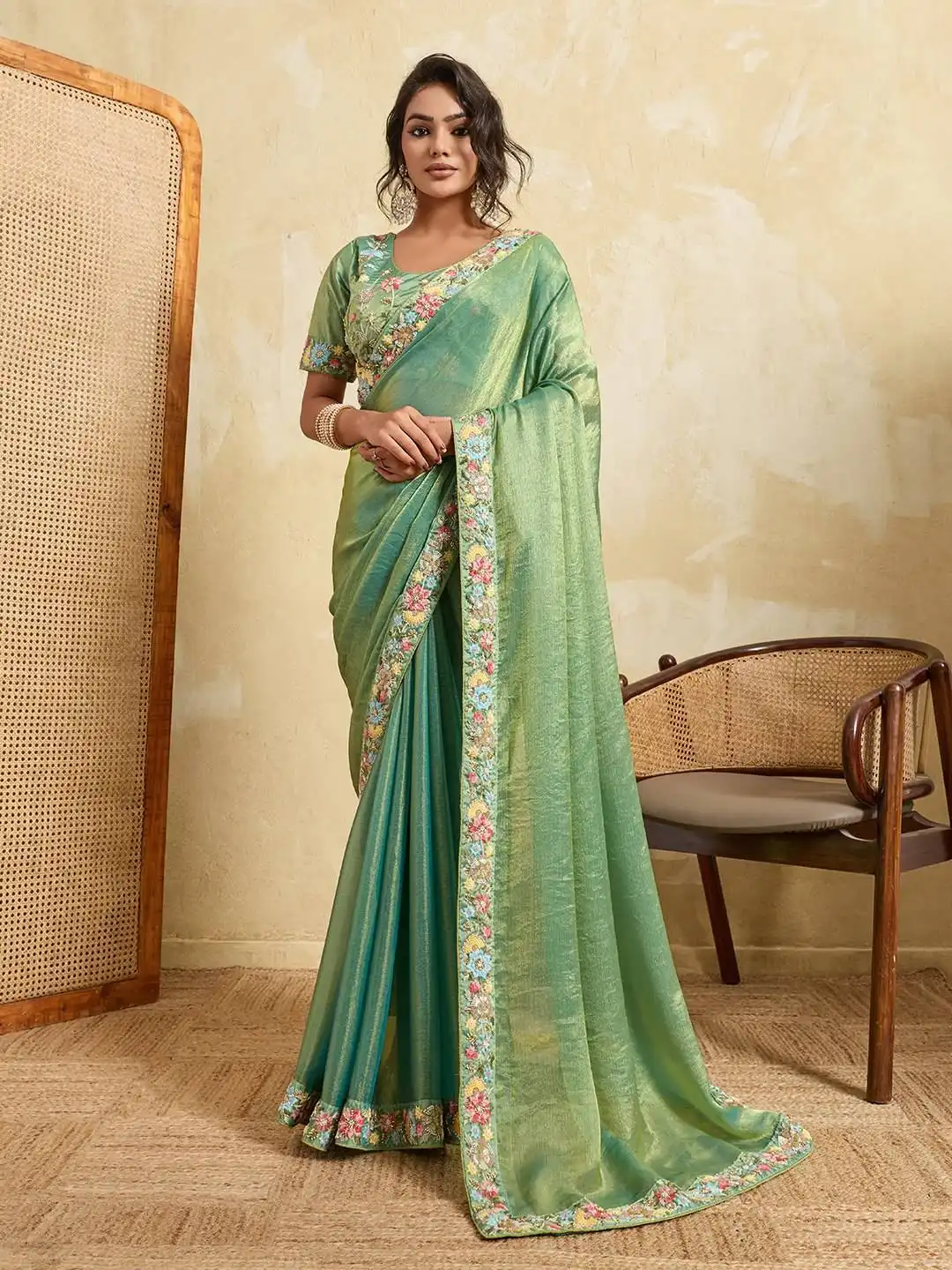 Kiara Dhanlakshmi 2 Beads Embroidery Sarees Online
