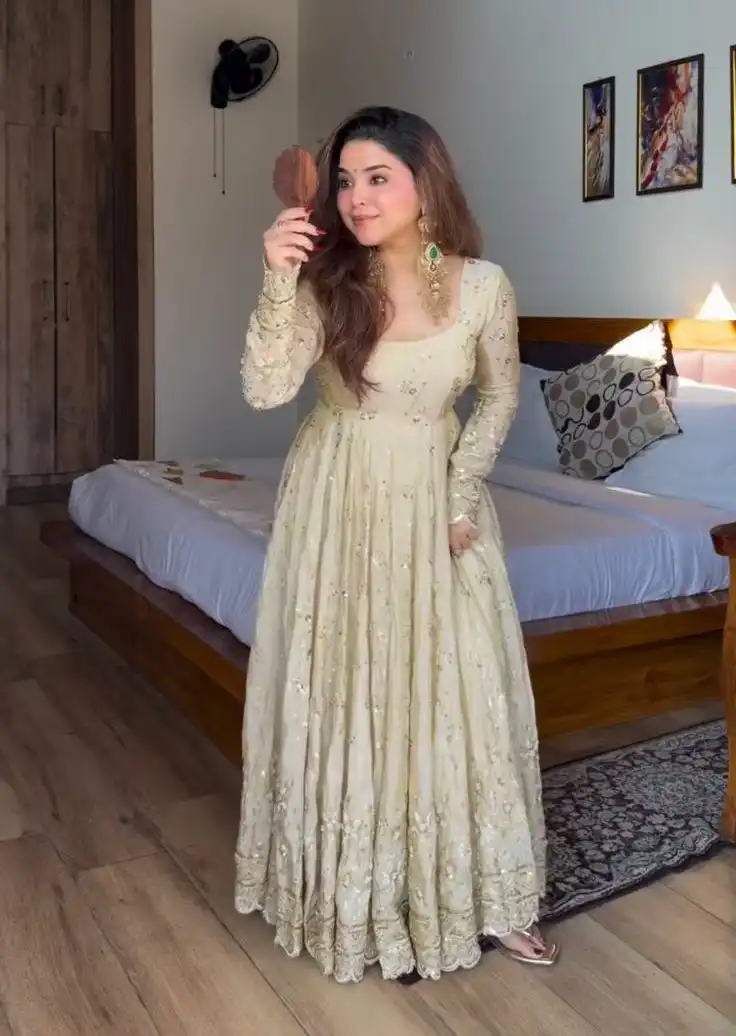 Sabina 5329 Heavy Embroidery Gown Pant Dupatta Online