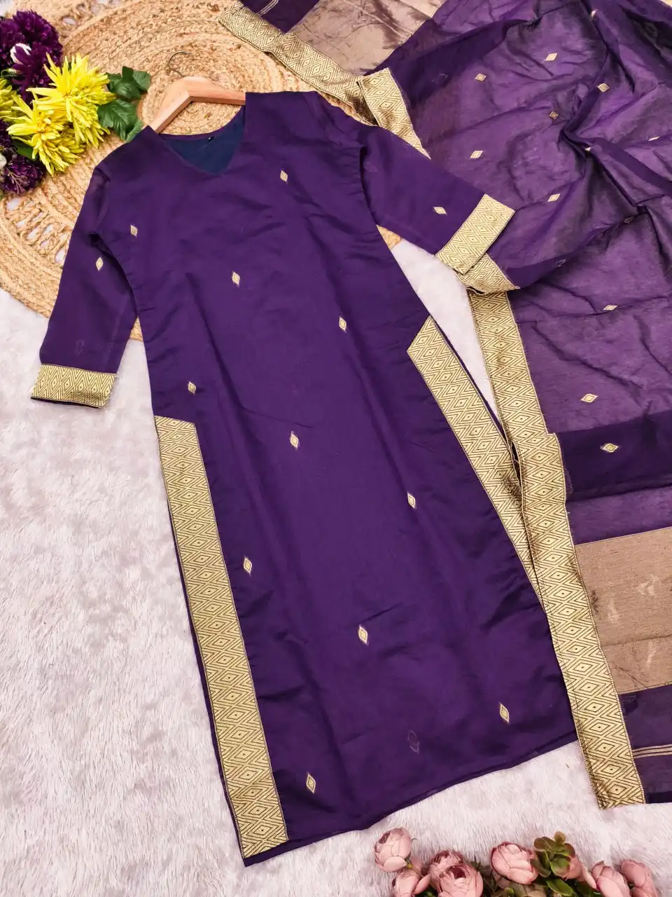 LFK Nayantara Jacquard Weaving Kurti With Dupatta Wholesale