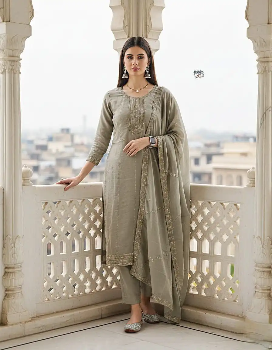 Laxmy Vol 65 Embroidery Kurti Pant With Dupatta For Women