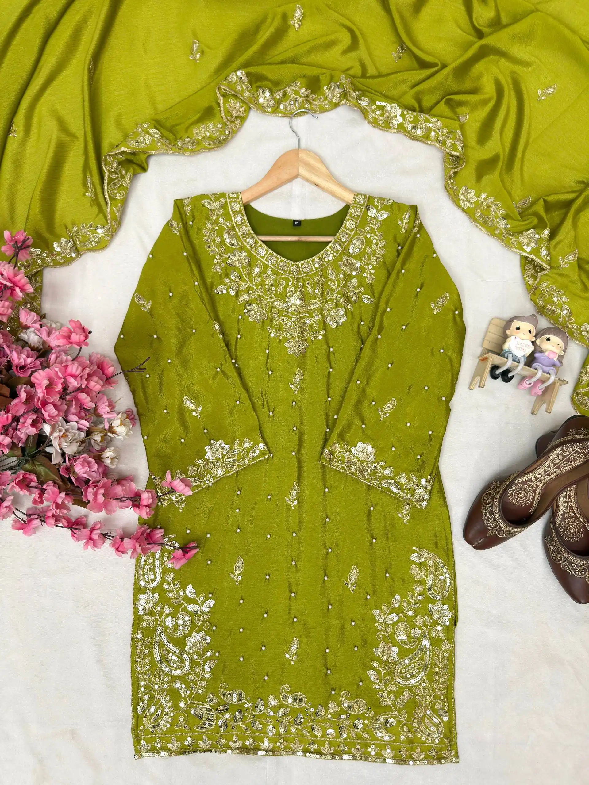 C585 1455 Kurti Plazo With Dupatta Wholesale Market