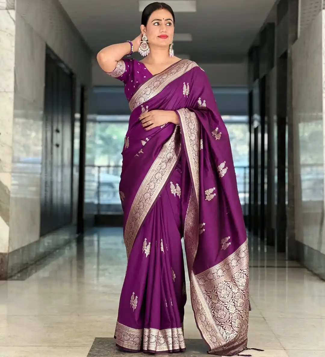 LFK 5266 Soft Silk Zari Work Traditional Banarasi Saree