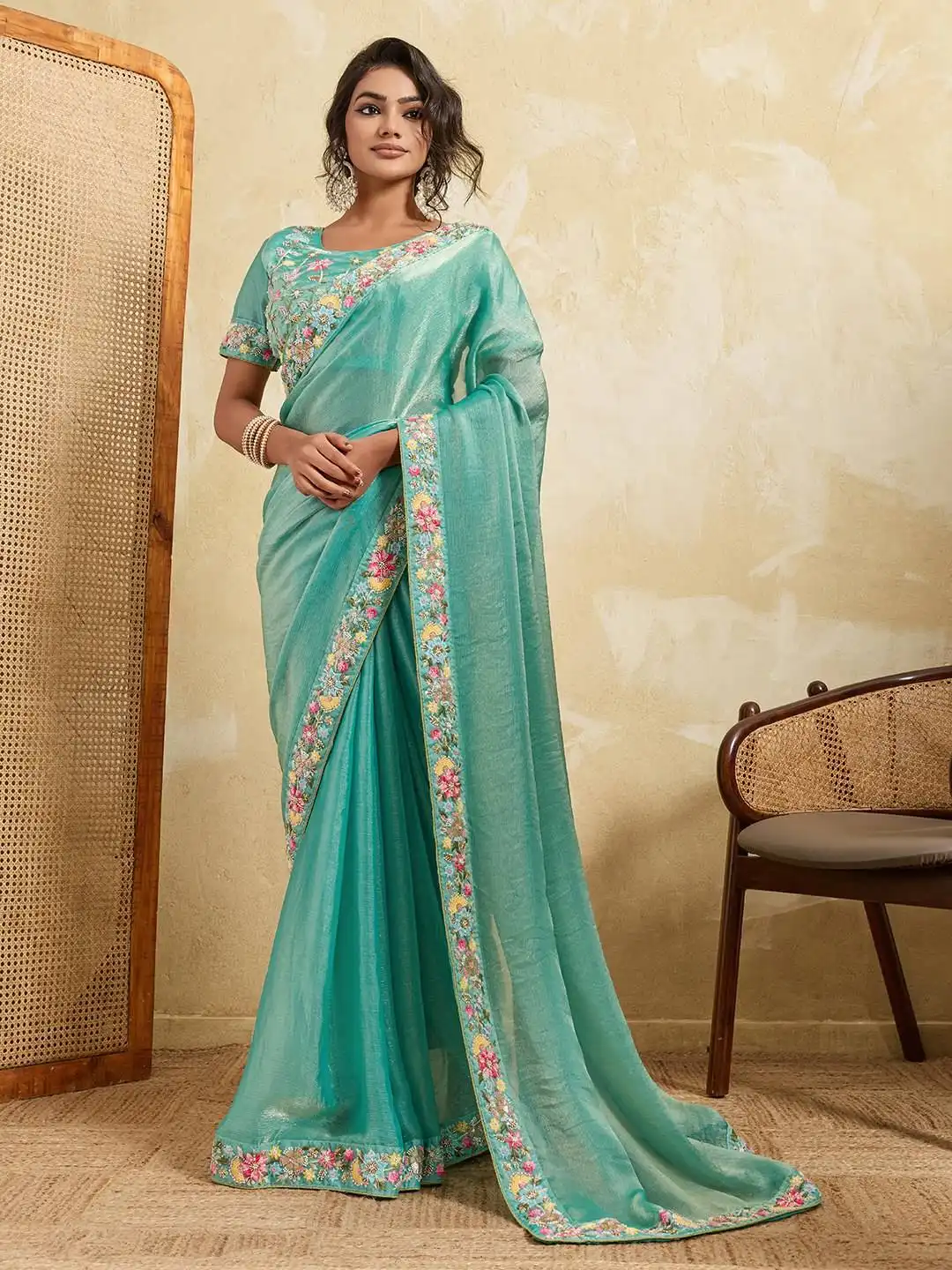 Kiara Dhanlakshmi 2 Beads Embroidery Sarees Online