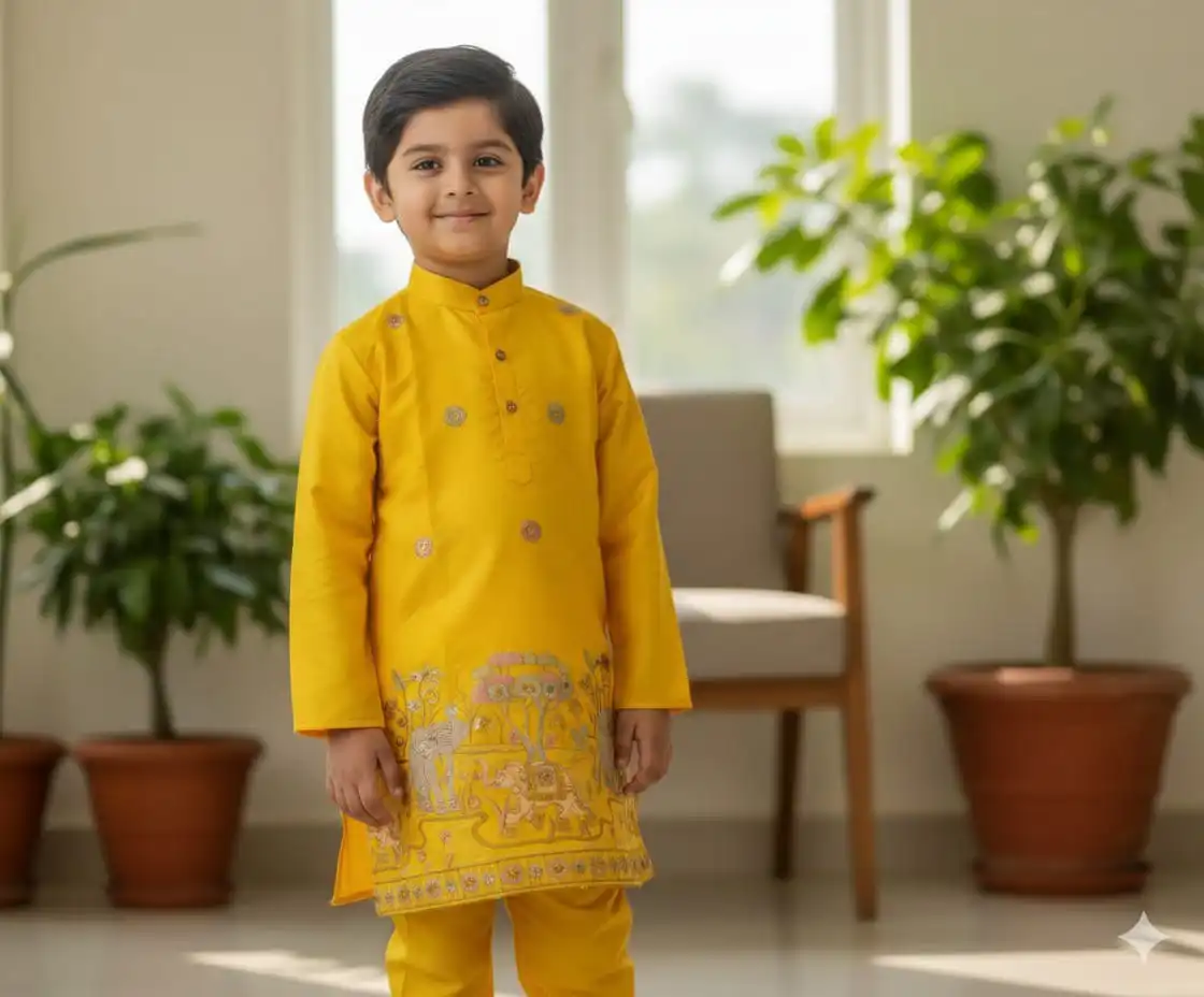 Shyam Vol 83 Kids Wedding Kurta Pajama Daman Work