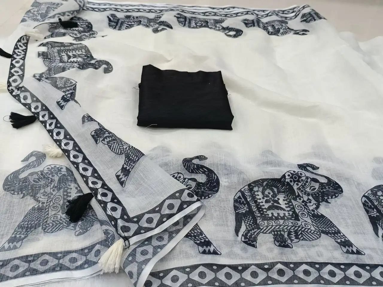 J2 Vol 102 Black Elephant Printed Saree Wholesale