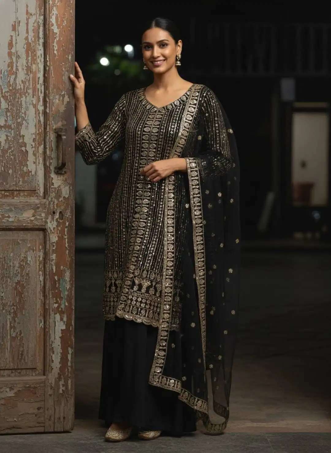 C585 LC 1448 Festive Georgette Readymade Kurti Plazzo Set with Embroidered Net Dupatta (3-Piece Set)C585 LC 1448 Festive Georgette Readymade Kurti Plazzo Set with Embroidered Net Dupatta (3-Piece Set)