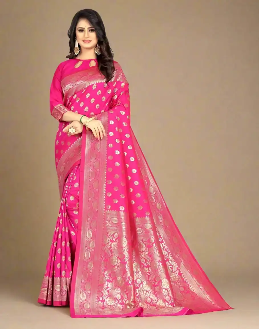 LFK 5282 Banarasi Jacquard Weaving Wedding Saree For Women