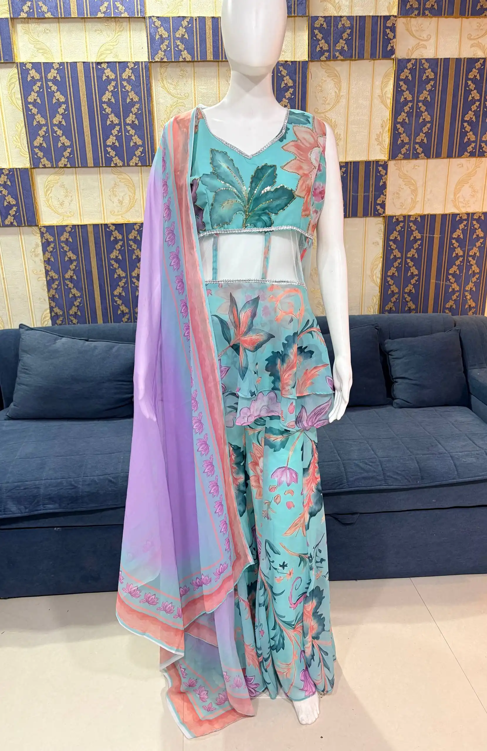 SBD 1833 Party Wear Designer Plazo Set For Women