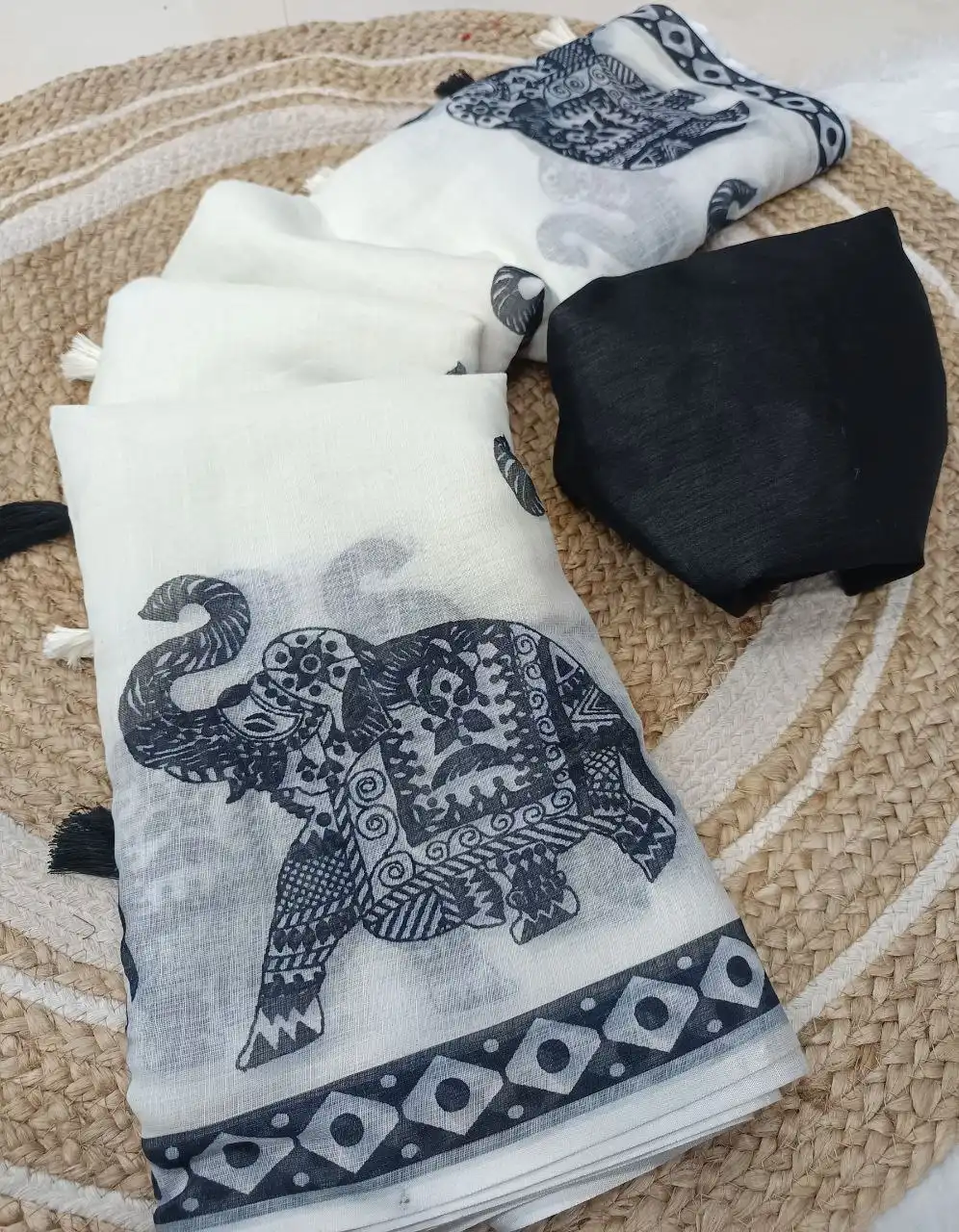 J2 Vol 102 Black Elephant Printed Saree Wholesale