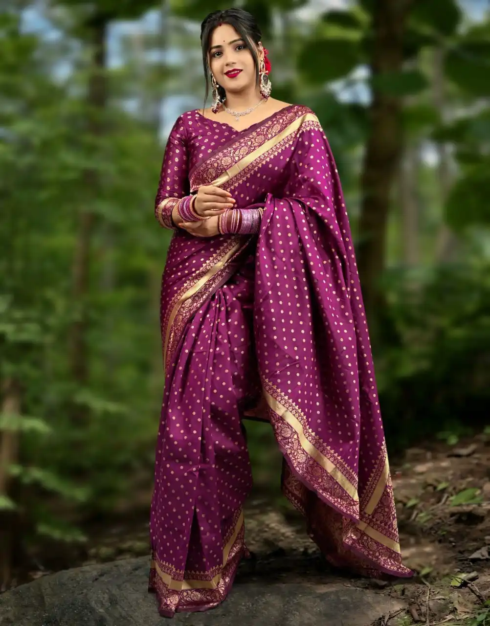 LFK 5268 Banarasi Silk Jacquard Weaving Traditional Saree