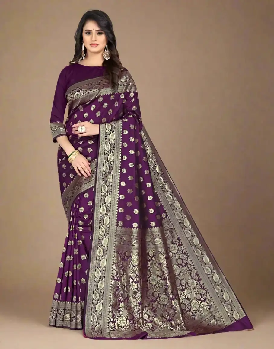 LFK 5282 Banarasi Jacquard Weaving Wedding Saree For Women
