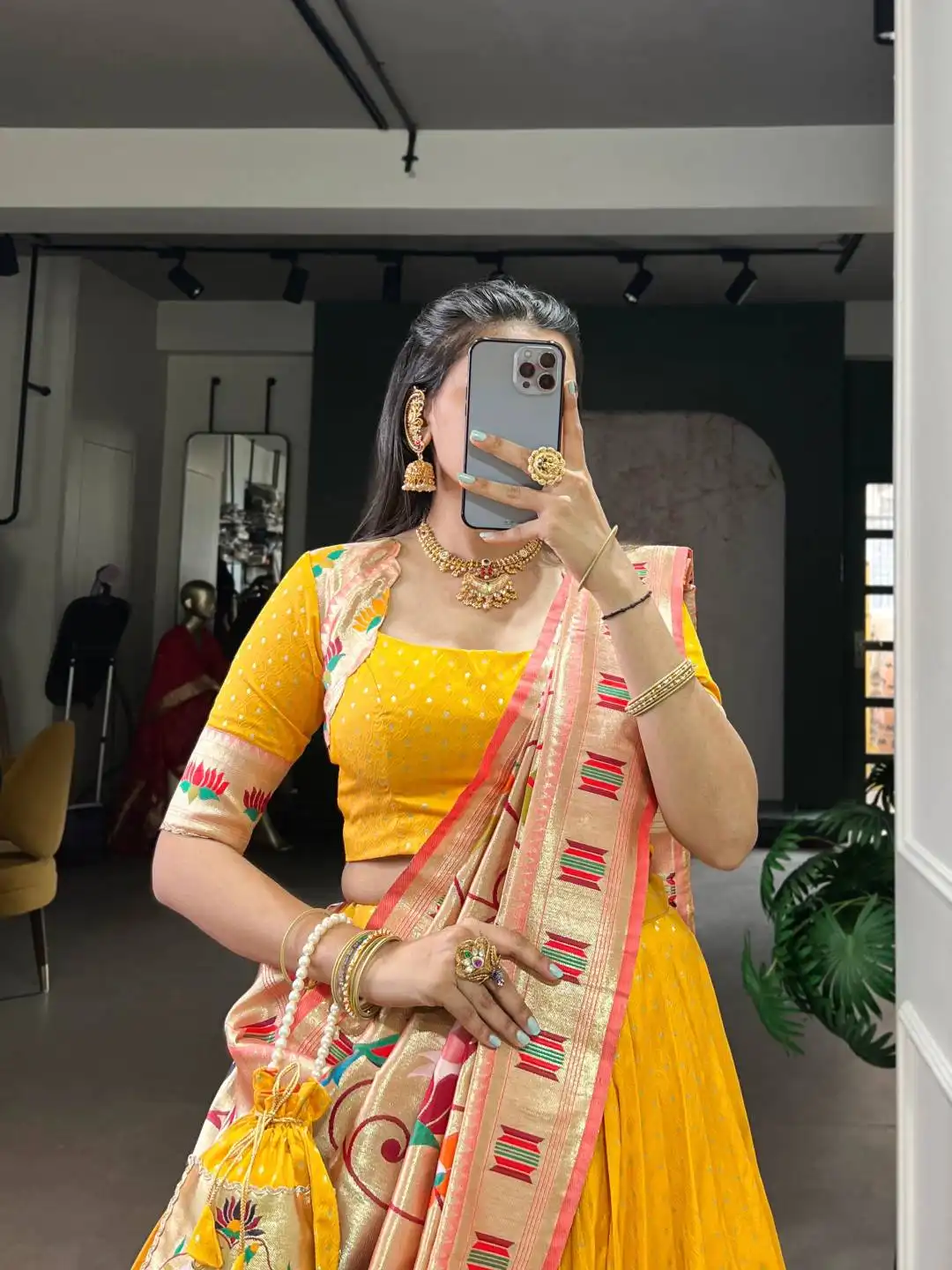 WMN 2031 Silk Paithani Lehenga Choli with Zari Weaving And Lace Border Wholesale Surat