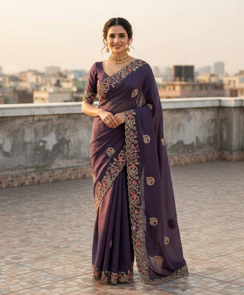 Kusum 832 Sequnce Thread Work Saree Wholesale Market