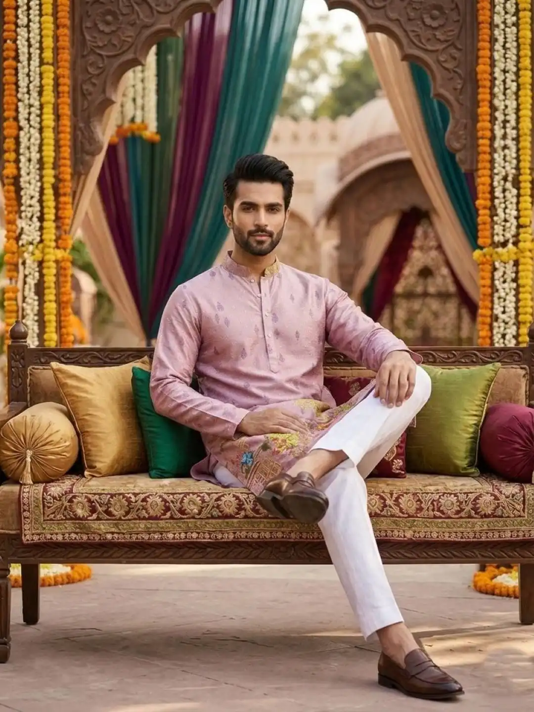 Kiara Killer 3 Digital Printed Sequence Kurta Pajama For Men