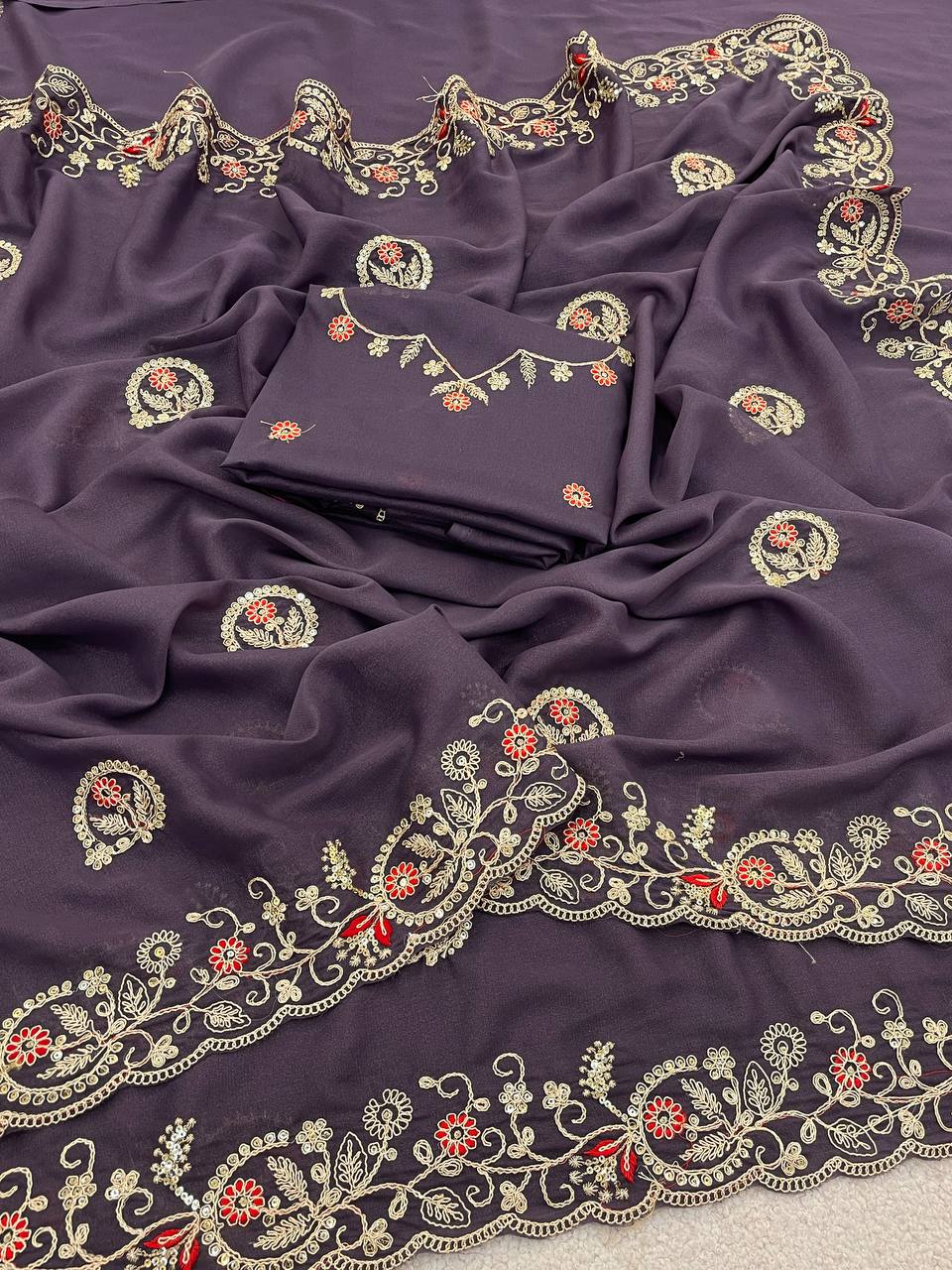 Kusum 832 Sequnce Thread Work Saree Wholesale Market