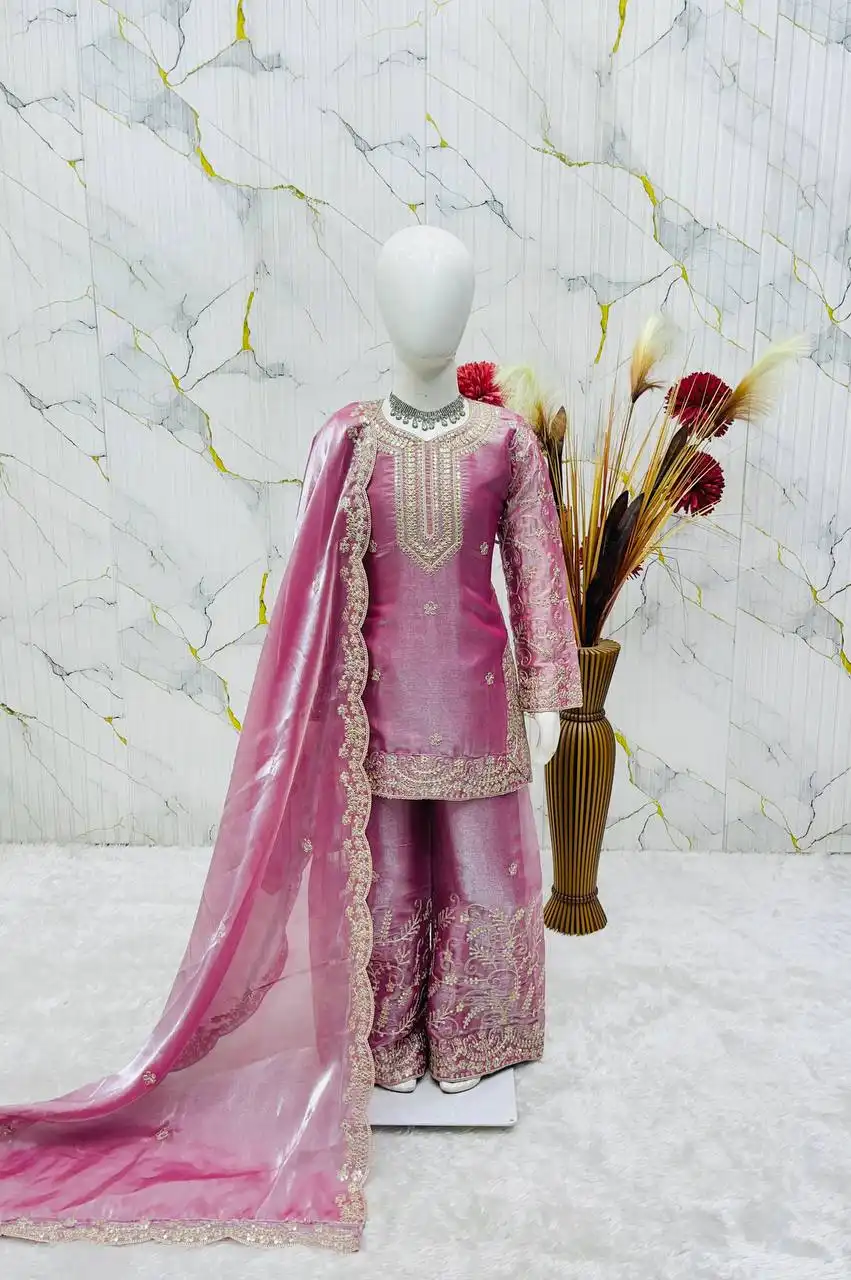 Baby 244 Designer Kids Sharara Suit For Wedding Function