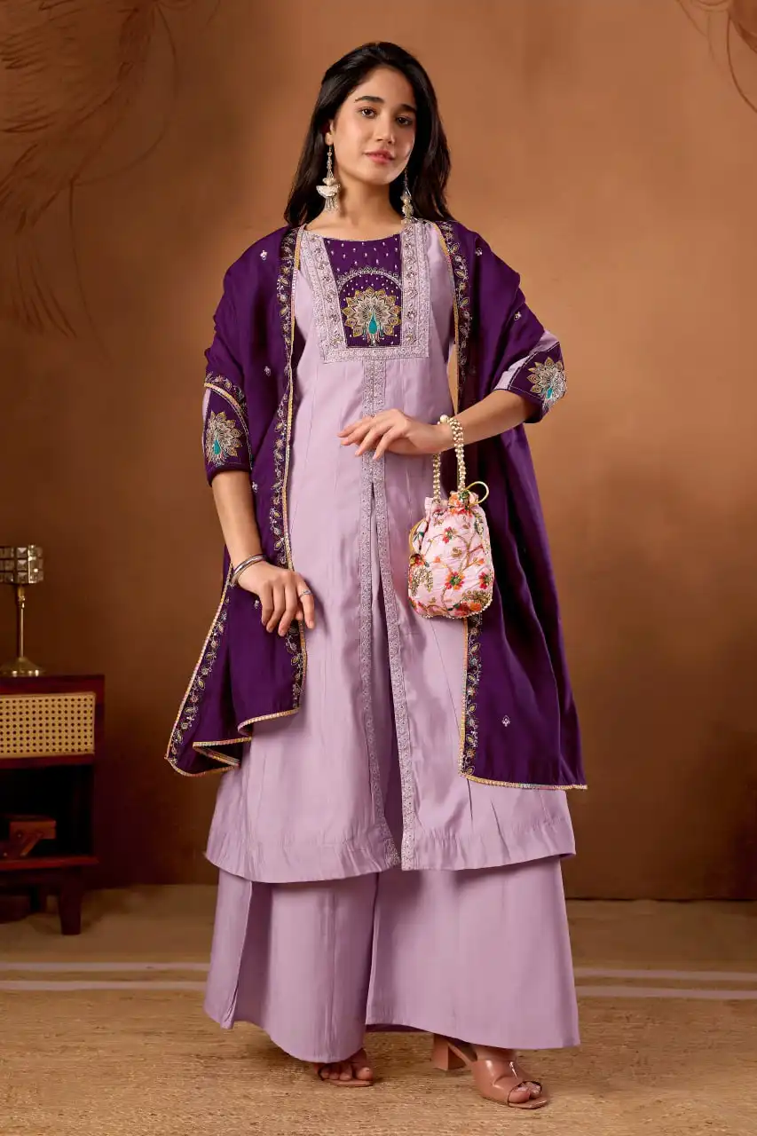 Lila 150 Designer Anarkali Kurti Pant With Dupatta Collection