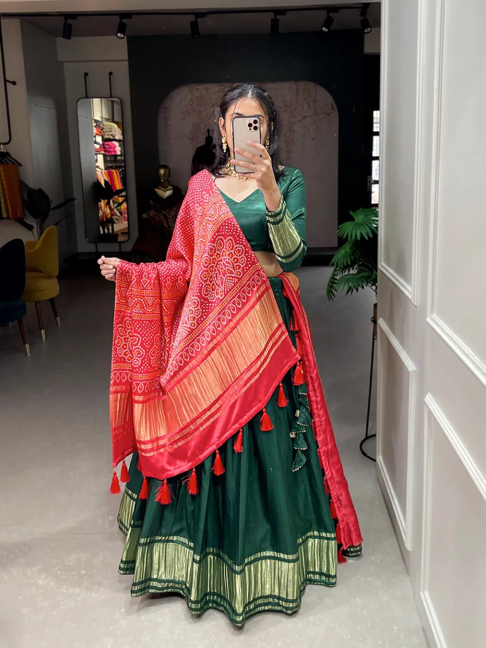 WMN 1653 Gaji Silk Lagdi Work Festival Lehenga Coli Wholesale