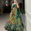 WMN 1219 Musafir Tussar Silk Kalamkari Lehenga Coli Wholesale