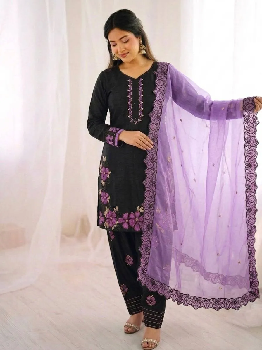 Sabina 1709 Roman Glass Silk Festival Embroidery Salwar Suit Wholesale
