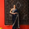 RC1 5089 9000 Velvet Designer Embroidery Party Wear Saree Wholesale