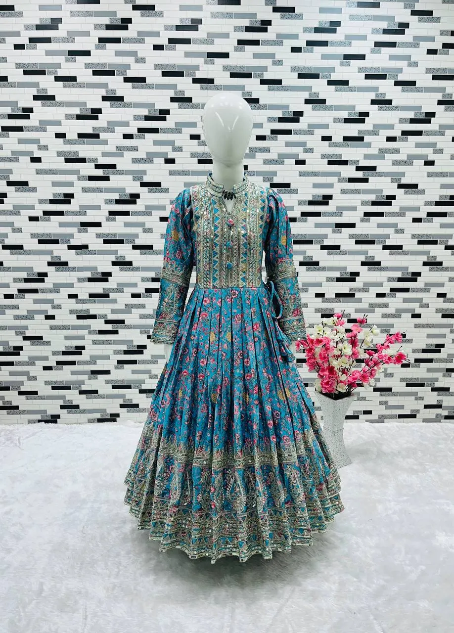 Baby 165 Chinon Silk Wedding Gown Kid Wear Wholesale