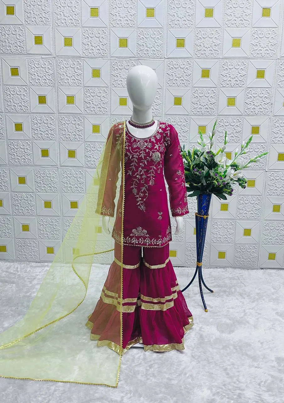 Baby 205 Georgette Sharara Suit Festival Kid Wear Wholesale