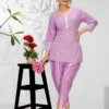 AEA 238 Rayon Schiffli Work Dhoti Style Co Ord Set Wholesale